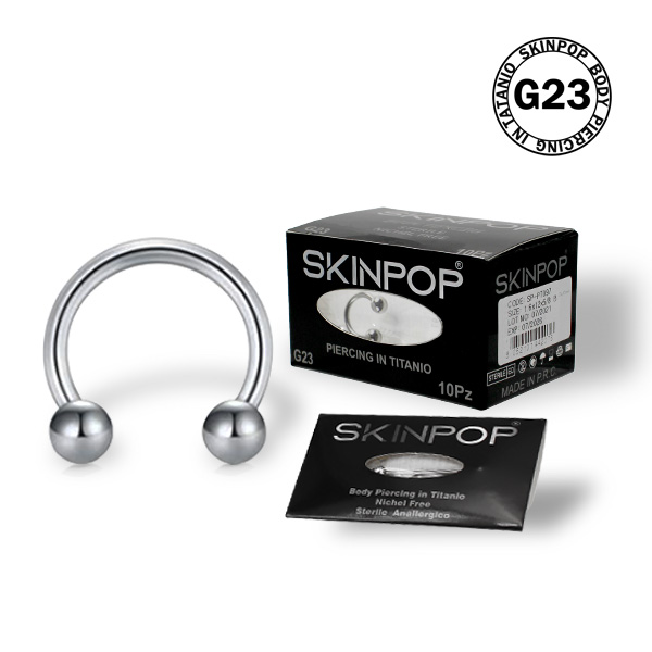 Circular Barbell SKINPOP  1.2 x 6 x 3 in Titanio G23 Sterile conf.1pz