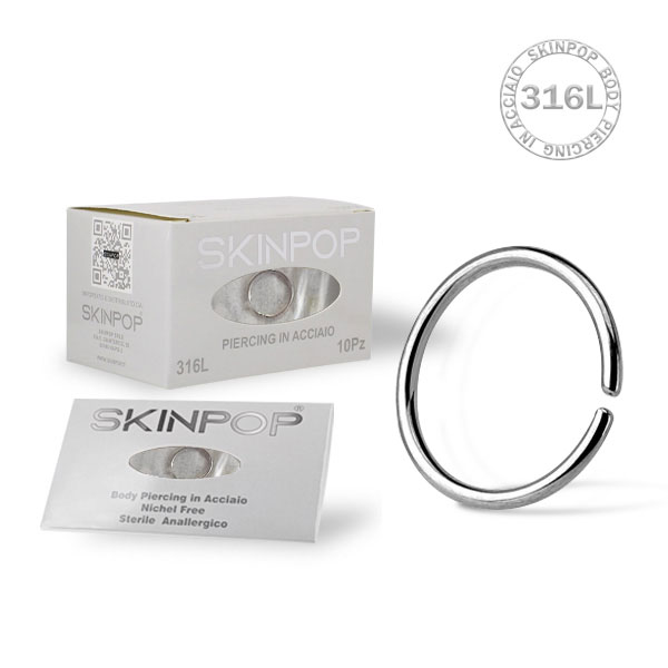 Piercing Continuous Ring 0.8 x 6 in Acciaio Chirurgico 316L Sterili Conf. 1 pz