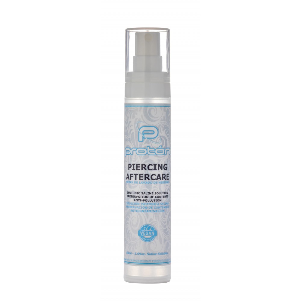 Proton Piercing Aftercare - Soluzione salina isotonica - Sistema Airless - 50 ml - 1,69 Oz. Pack 06 pezzi.