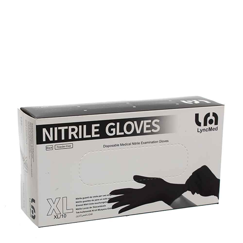  GUANTI NITRILE MEDICALI MONOUSO LYNCMED NERI TAGLIA XL Conf.100 pz