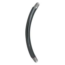  CURVED BARBELL Nera in Acciaio Chirurgico 316L Misura 1.6 x 14mm
