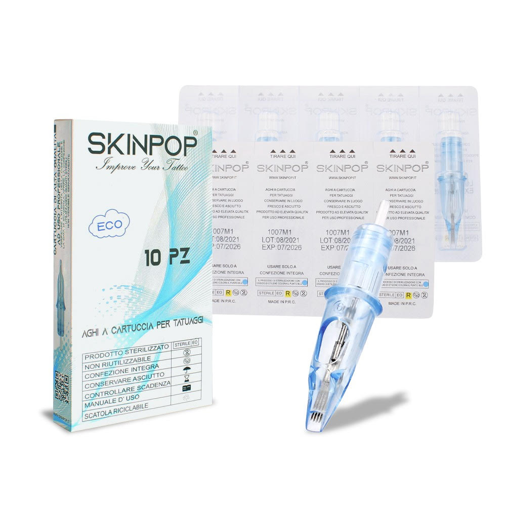 Cartucce Eco Skinpop Tattoo 09 Curved Magnum Ø 30) Conf.10 pz