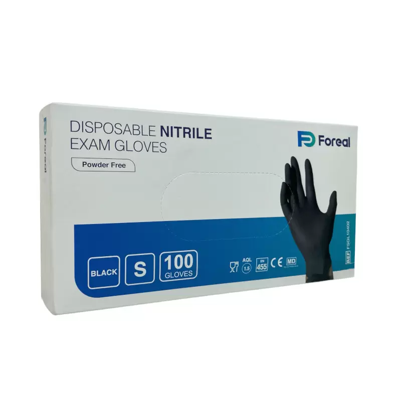 GUANTI MONOUSO COLORE NERI IN NITRILE TAGLIA  L CONF.100PZ