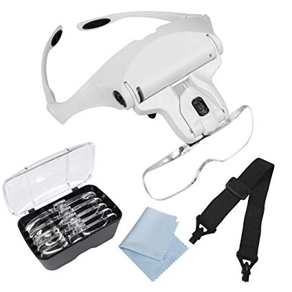chiali da vista Staffa Fascia intercambiabile e lente d'ingrandimento2 luci LED