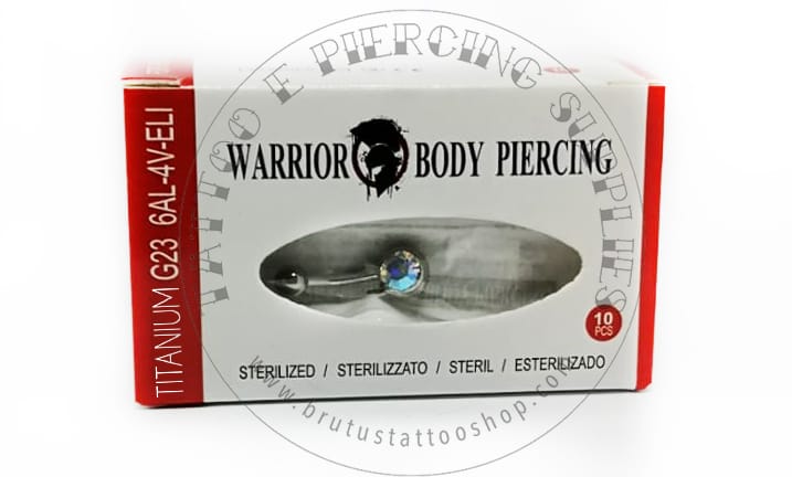 Bananabell Warrior in Titanio con Cristalli Sterile 1.6 x 10 x 5/8 AB