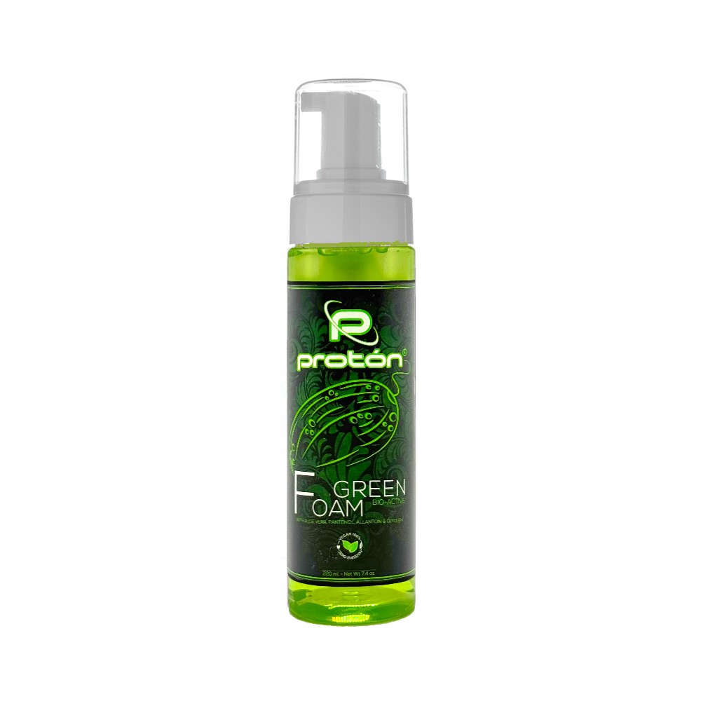 Green Foamer Protón con Pantenolo, Alantoina e Aloe Vera - Schiuma detergente - 220 ml / 7,4 Oz.