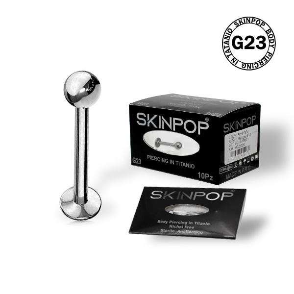 Labret SKINPOP 1.2 x 8 x 3 in Titanio G23 Sterile CONF. 1 PZ