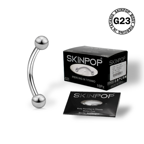 Microbananabell-sopracciglia -  12-8-3 Titanio G-23 Skinpop sterili Conf. 01 Pz