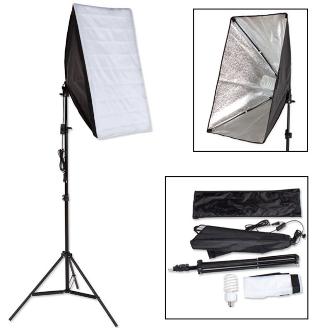 ILLUMINAZIONE SET STUDIO FOTOGRAFICO 01 pz  LAMPADA FLASH KIT SOFTBOX STATIVO +BORSA