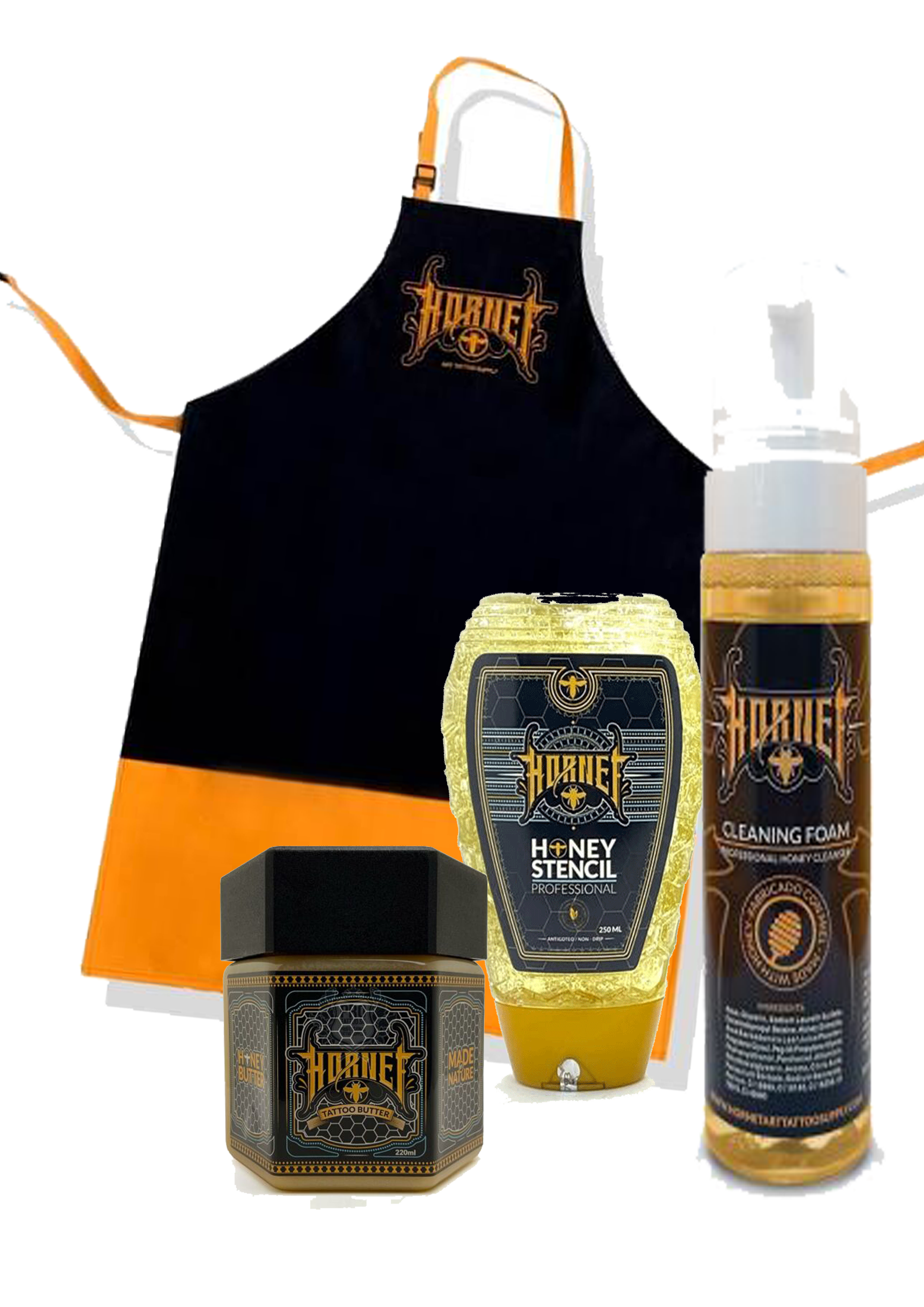 HONEY TATTOO SET BUTTER + STENCIL + FOAM + Grembiule